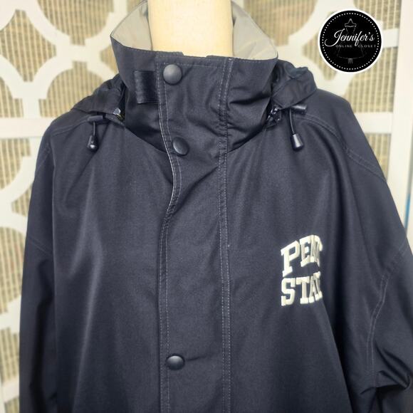 Charles River Apparel Navy White Embroidered Penn State Oversized Windbreaker XL - Picture 2 of 16